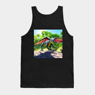 Jungle Dragon with Butterfly Wings Landing on Rock Tank Top